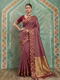 Red Art Silk Saree With Blouse Piece