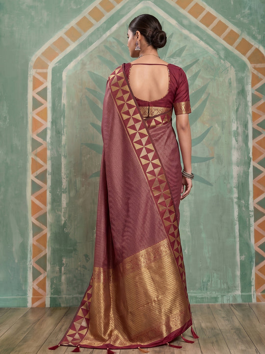 Red Art Silk Saree With Blouse Piece