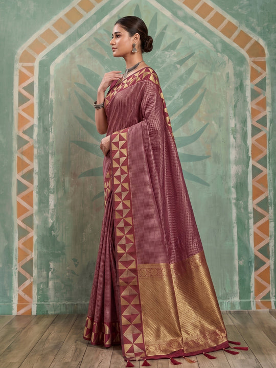 Red Art Silk Saree With Blouse Piece