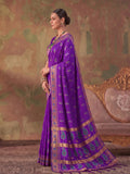 Violet Soft Silk Saree With Blouse Piece