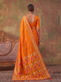 Orange Soft Silk Saree With Blouse Piece