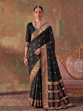Black Soft Silk Saree With Blouse Piece