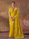 Mustard Yellow Soft Silk Saree With Blouse Piece