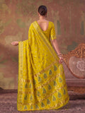 Mustard Yellow Soft Silk Saree With Blouse Piece