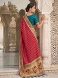 Rani Pink Banarasi Silk Saree With Blouse Piece