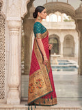 Rani Pink Banarasi Silk Saree With Blouse Piece