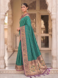 Rama Green Banarasi Silk Saree With Blouse Piece