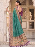 Rama Green Banarasi Silk Saree With Blouse Piece