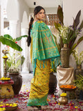 Mustrd Yellow Soft Silk Saree With Green Blouse Piece