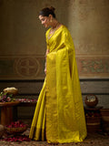MUSTRD Kanchivaram Silk Saree With Blouse Piece