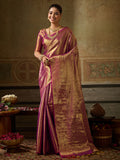 WINE Kanchivaram Silk Saree With Blouse Piece