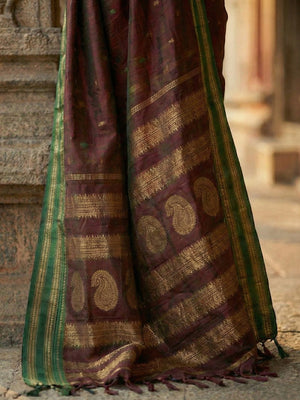Maroon Soft Silk Saree With Blouse Piece