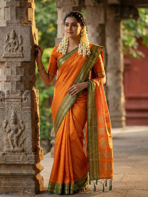 Mustrad Soft Silk Saree With Blouse Piece