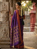 Violet Soft Silk Saree With Blouse Piece