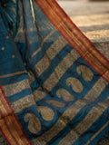 Teal Soft Silk Saree With Blouse Piece