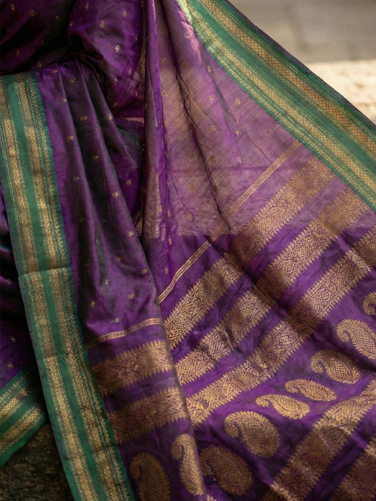 Purple Soft Silk Saree With Blouse Piece