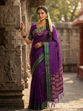 Purple Soft Silk Saree With Blouse Piece