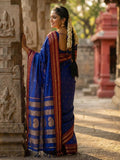 Royal Blue Soft Silk Saree With Blouse Piece