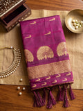 Dark Pink Soft Silk Saree With Blouse Piece