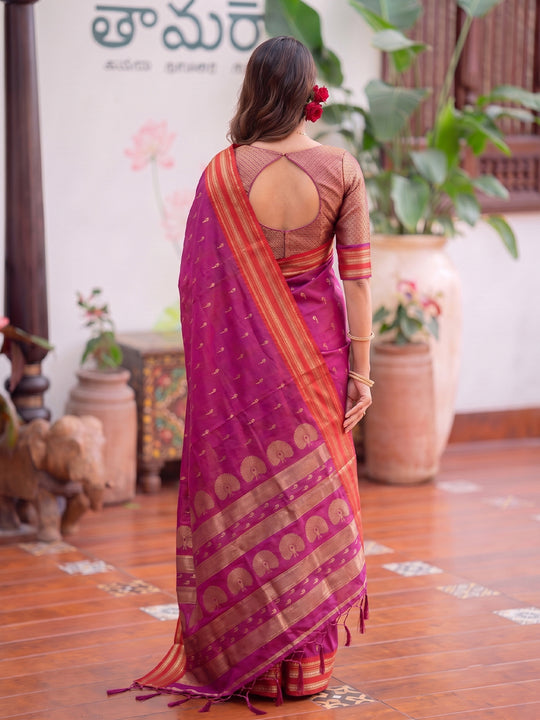 Light Pink Soft Silk Saree With Blouse Piece