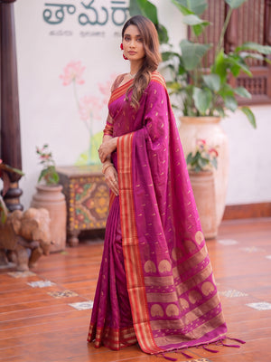 Light Pink Soft Silk Saree With Blouse Piece