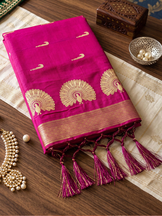 Light Pink Soft Silk Saree With Blouse Piece