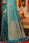 Teal Green Silk Saree
