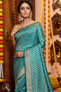 Teal Green Silk Saree
