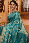 Teal Green Silk Saree