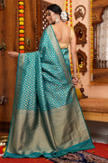 Teal Green Silk Saree