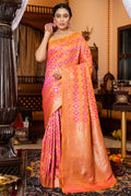 Thulian Pink Silk Saree