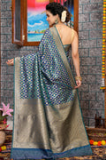 Denim Blue Silk Saree