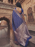 Blue Art Silk Saree With Blouse Piece