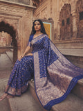 Blue Art Silk Saree With Blouse Piece