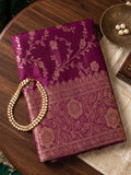 Wine Art Silk Saree With Blouse Piece