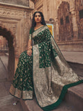 Green Art Silk Saree With Blouse Piece