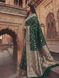 Green Art Silk Saree With Blouse Piece