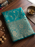 Rama Green Art Silk Saree With Blouse Piece