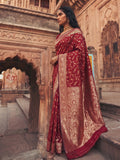 Red Art Silk Saree With Blouse Piece