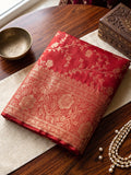 Red Art Silk Saree With Blouse Piece