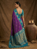 Violet Soft Silk Saree With Blouse Piece