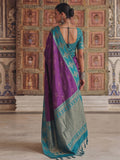 Violet Soft Silk Saree With Blouse Piece