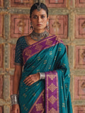 Teal Green Soft Silk Saree With Blouse Piece