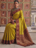 Mustard Soft Silk Saree With Blouse Piece