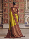 Mustard Soft Silk Saree With Blouse Piece