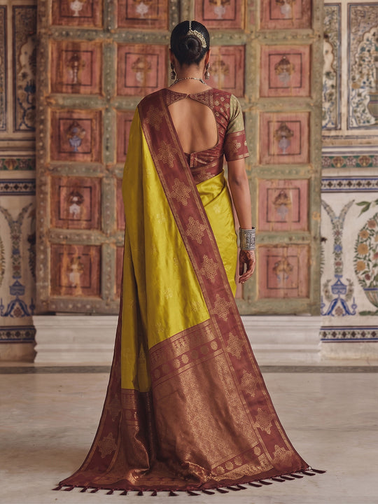 Mustard Soft Silk Saree With Blouse Piece
