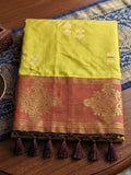 Mustard Soft Silk Saree With Blouse Piece