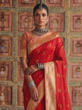 Red Soft Silk Saree With Blouse Piece