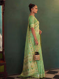 Pista Green Tissue Silk Saree With Blouse Piece