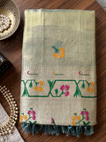 Gray Tissue Silk Saree With Blouse Piece